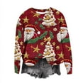 thumbnail image 4 of miqiqism Christmas Sweatshirts for Women 2024 Cute Funny Santa Claus Print Graphic Pullover Blouses Trendy Long Sleeve Crewneck Sweater Loose Fit Tunic Tops,R#01_Red,Small, 4 of 4