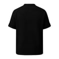 thumbnail image 4 of Mens Casual T Shirts Short Sleeve V Neck Henley Linen Shirt Button Basic Fashion Summer Beach Top Button Up Collar Shirt Black L, 4 of 8