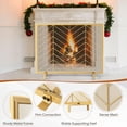 thumbnail image 5 of Giantex Single Panel Fireplace Screen, Wrought Metal Fire Spark Guard, Decorative Mesh Fireplace Cover for Living Room, Bedroom, Gold/Black, 5 of 8