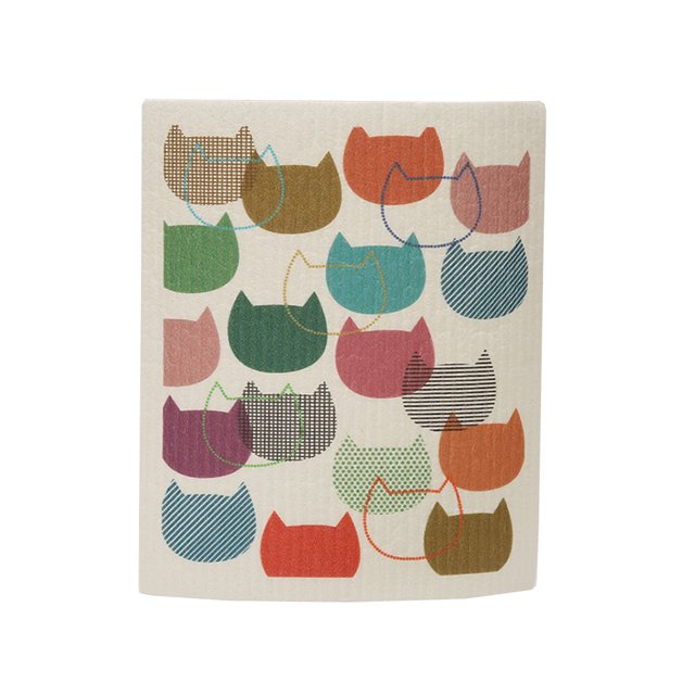 Kitchen Cleaning Cloth Bowls Washing Towel Dishes Wash Rag Kitchens Tools Household Absorbent Dish Cloths with Lovely Patterns Cat Heads