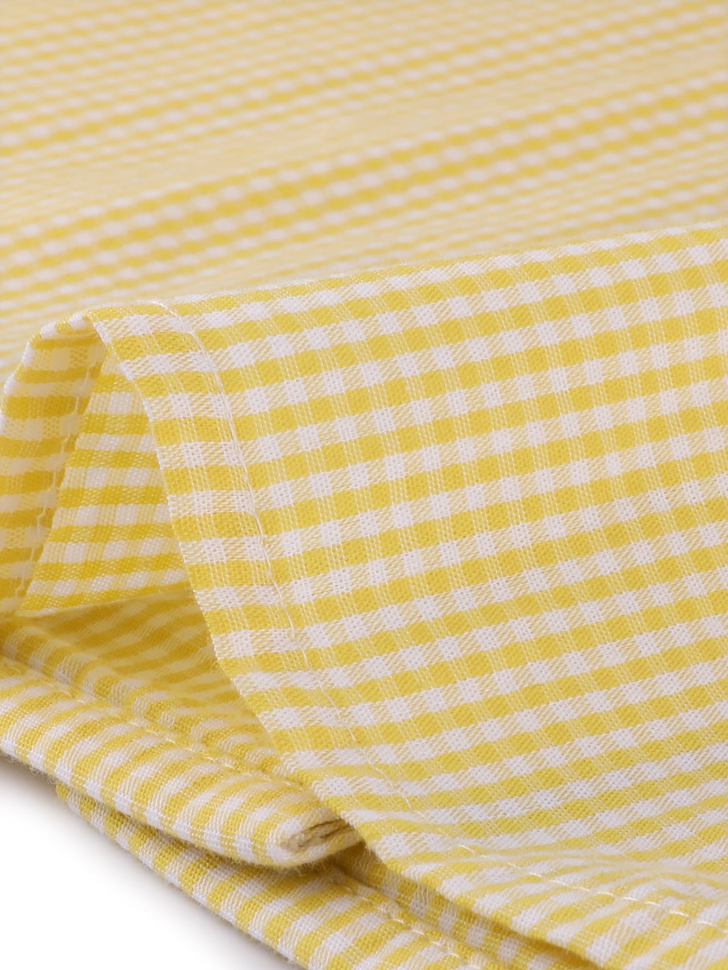 DARING DIVA Women's Plaid Puff Sleeves Gingham Blouse Shirt XS Yellow