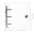 thumbnail image 1 of Cubierta de mini carpeta Uxcell, protector de carpeta transparente de 4.3 pulgadas, carpeta de anillas recargable con botón a presión para álbum de fotos, diario, libro de cuentas, plateado, 1 of 7