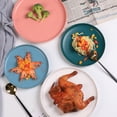 thumbnail image 4 of MasteelfCA 1pc Coloured Ceramic Tableware Western Steak Plate Microwave Oven Available Ceramic Food Plate Round Shape (Pink 6 Inches), 4 of 7