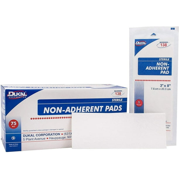 NonAdherent Pads 3" x 8" Case of 600 Absorbent Sterile Dressings for
