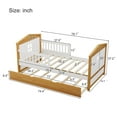 thumbnail image 4 of Twin Size House Shape Bed With Trundle Wooden Bed For Girls Boys Teens, No Box Spring Needed, Walnut And White, 4 of 9