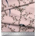 thumbnail image 1 of Soimoi Pink Cotton Voile Fabric Floral & Paradise Whydah Bird Decor Fabric Printed Yard 58 Inch Wide, 1 of 3