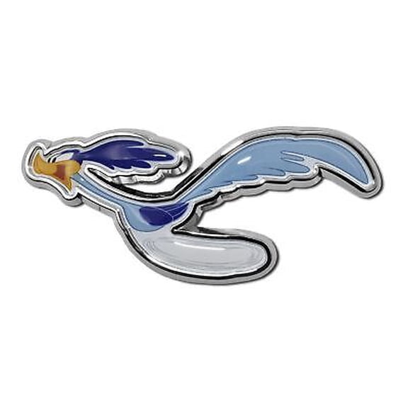 Road Runner Looney Tunes 4.5" x 2" Chrome Metal Auto Emblem