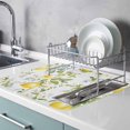 thumbnail image 2 of Dish Drying Mat for Kitchen Countertop, Summer Lemon Absorbent Microfiber Dish Mat Reversible Quick Dry Non Slip Draining Mat Kitchen Drying Pad for Dishes, Utensils 16x18 Inch Purple Yellow Flowers, 2 of 9
