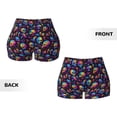 thumbnail image 5 of Lsque rainbow color Skull mushroom Pattern High Waisted Biker Shorts for Women-Tummy Control Fitness Athletic Workout Running Yoga Gym Shorts,Moisture-Wicking-Medium, 5 of 9