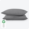thumbnail image 3 of Bare Home Percale Weave Pillowcase Set - 300 Thread Count - 100% Organic Cotton - Standard, Gray, 3 of 4