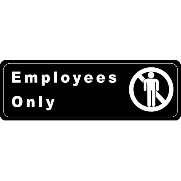 Employees Only Sign Door Sign Plate for Business Office Restaurant, Self Adhesive, 3" x 9" (Pack of 1)