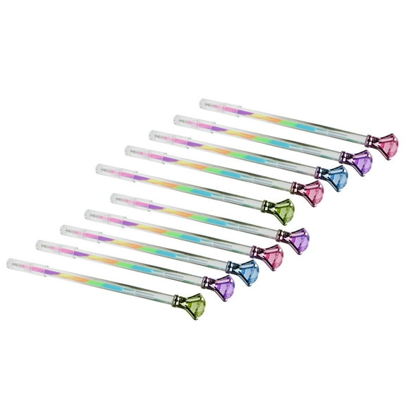 10 Pieces Glitters Pen Rainbow Gel Pen Big Pen Neons Gel Pen Decorative Pen for Scrapbooking Sketching
