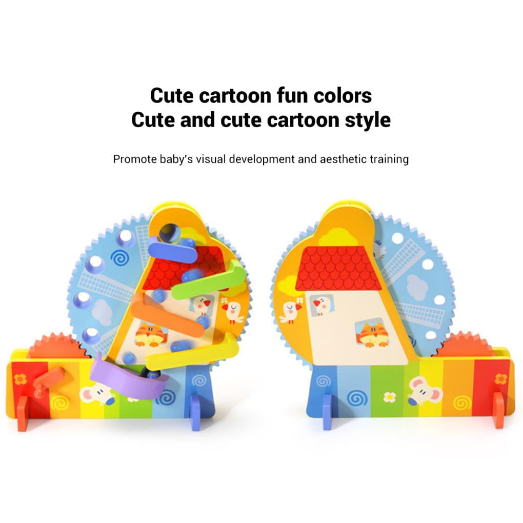 mmirethe Wooden Ball Ferris Wheel Building Blocks Wooden Building Blocks Set Parent-Child Interactive Toy for Kids