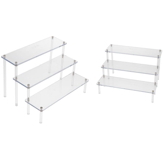 Estante de exhibición de acrílico de 2 piezas Gafas de acción Tienda Venta al detalle Soporte vertical para escalera Soporte para estante CUTICAT Figuras de acción Display Rack