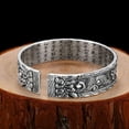thumbnail image 5 of Retro 999 Silver Feng Shui Bracelet, Tibetan Buddhist Pixiu Bracelet for Men Women, Heart Sutra Mantras Amulet Exorcism Jewelry, Wealth Protection, Ward Off Evil Spirits Bracelet, 5 of 6