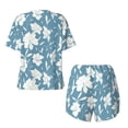 thumbnail image 5 of Naloa Lilies Flowers Women's Short-Sleeved Pajama Set, Loungewear, Summer pajamas, Breathable Cozy - XX-Large, 5 of 9