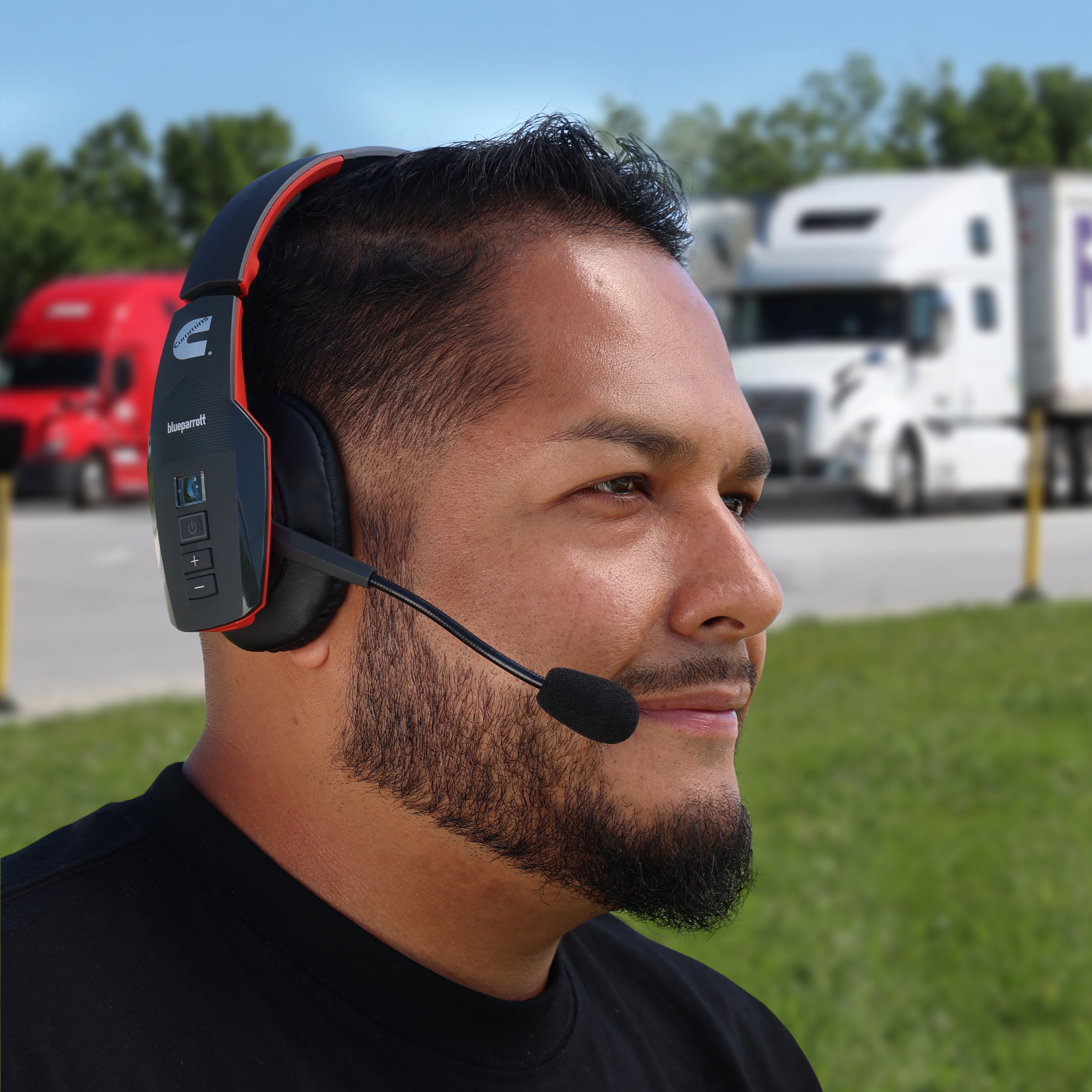 Cummins Edition Cmnbpb450xt Blueparrott Wireless Trucker Headset With Mic Premium Noise Cancelling And Voice Control 24hrs 300ft Range