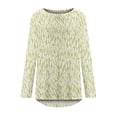 thumbnail image 4 of Idoravan Fashion Womens Casual Printing Pullover Tops Clearance Round Neck Long Sleeve Loose T-Shirt, 4 of 5
