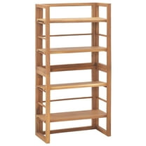 vidaXL 1 Piece Natural Solid Teak Wood Shelving Unit Storage Cabinet 47.2 Inches