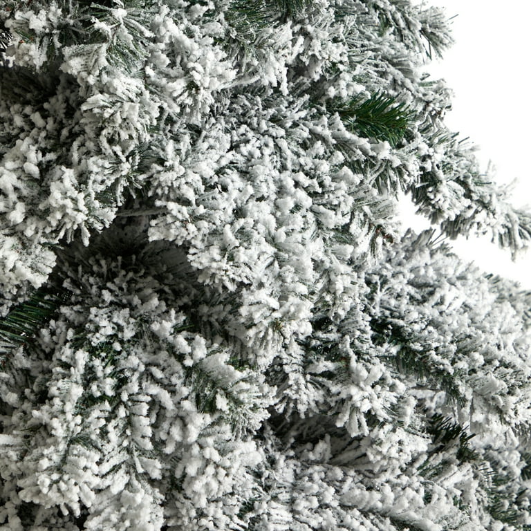 Nearly Natural Austria White Prelit LED Flocked Fir Christmas Tree