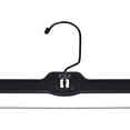 thumbnail image 3 of 2600PCBH Plastic Skirt/Pant Hanger with Black Metal Hook and Plastic Pinch Clips, Heavy Weight, 14", Black (Pack of 100), 3 of 5