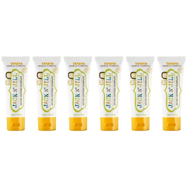 Pasta de Dientes Natural para Niños JACK N' JILL Sabor Banana 50g Paquete de 6