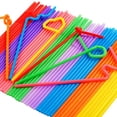 thumbnail image 2 of 300 Pcs Colorful Flexible Plastic Straws, BPA-Free Disposable Bendy Straws, 10.2" Long and 0.23'' Diameter, 2 of 3