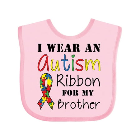 

Inktastic I wear an Autism ribbon for my Brother Boys or Girls Baby Bib