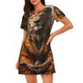 thumbnail image 1 of Disketp Jungle Meditating Lion para Camisón Corto de Manga Corta para Mujeres, Camisón Cómodo con Escote Redondo, Bonito y Confortable, 1 of 6