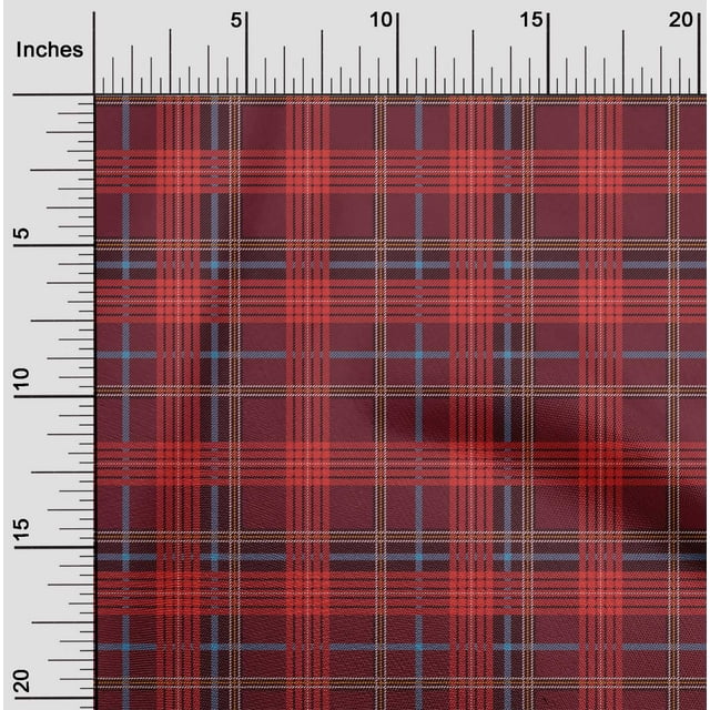 oneOone Viscose Chiffon Fabric Tartan Check Decor Fabric Printed BTY 42 Inch Wide