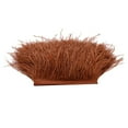 thumbnail image 3 of 1 Yard Dyed Ostrich Feather Fringe Millinery Feather Costume Trim Ribbon Embellishment Red coffee, 3 of 8