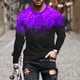 thumbnail image 1 of Blusas y camisas de manga larga con cuello redondo para hombre, blusa informal de manga larga con cuello redondo y estampado., 1 of 3