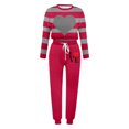 thumbnail image 4 of Wyzesi Ensemble de Shorts pour Femmes, Mode Décontractée Automne et Hiver, Col Rond Imprimé, Manches Longues, Poches, Cordon de Serrage, Taille Élastique, Pantalon, Costume de Sport, Shorts en Jean, Entrejambe pour Femmes, 4 of 4