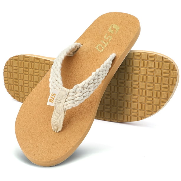 STQ Womens Flips Flops with Yoga Mat Quick Dry Thong Sandals for Water