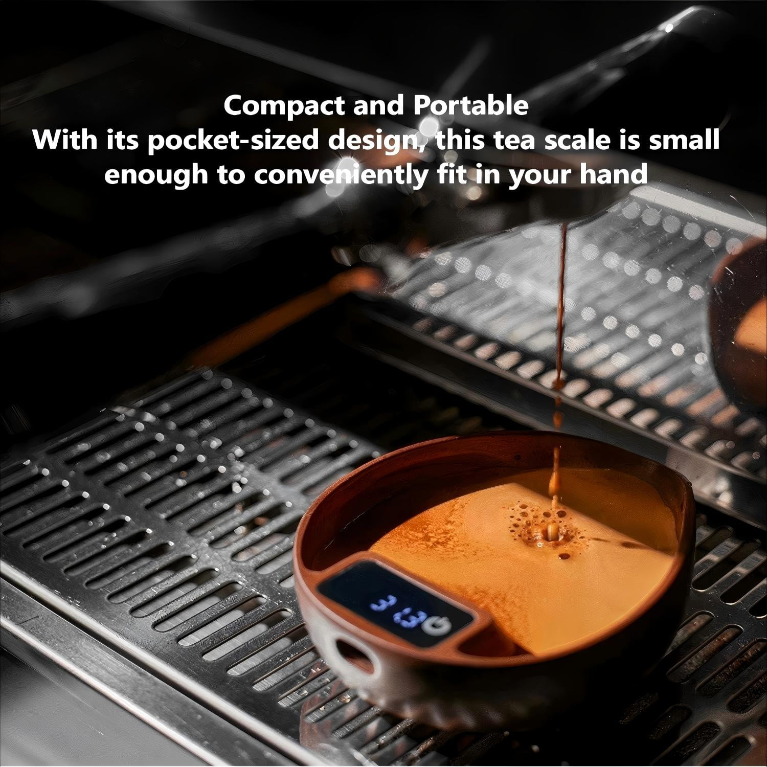 Mini Coffee Scale,Wooden Tea Scale, Coffee Scale, Espresso Scale,Weigh Digital Coffee Scale,USB Rechargeable 999g/0.2g Tea Coffee Scale,Wooden Electronic Scale with LED Display
