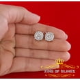 thumbnail image 4 of King of Bling's 10K Real Yellow Gold with 1.20CT Real Diamond Men's/Women's Stud Round Earrings, 4 of 12