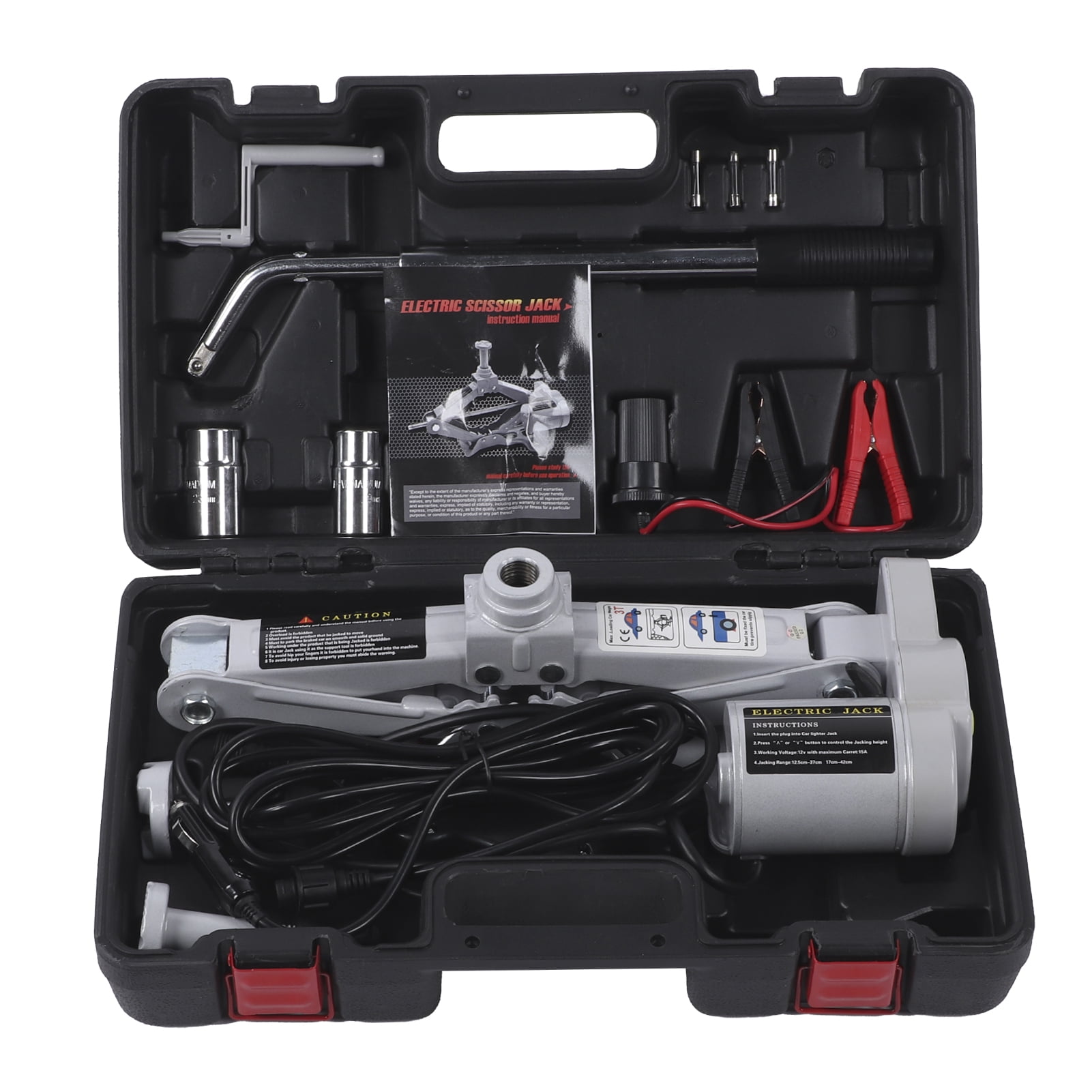 Dioche Jack Lifting Set,Electric Car Kit with Tire Wrench 3 Ton 12V