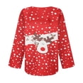 thumbnail image 4 of Camisas casuales de manga larga para mujer, suéter, túnica suelta, blusa con cuello en V y estampado de árbol de Navidad Fridja FKASFK1334, 4 of 4