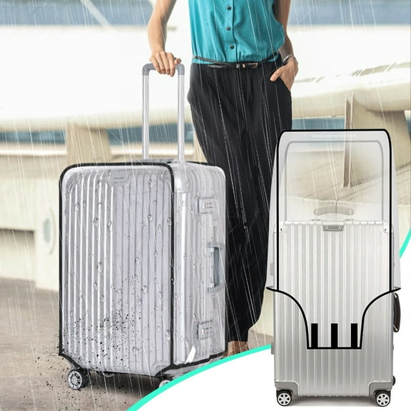 Clear PVC Suitcase Cover Protector | Waterproof Luggage Protector for Wheeled Suitcases | Fits 22 26 30 Inch Sizes | Includes 1 Piece Travel Rain Cover