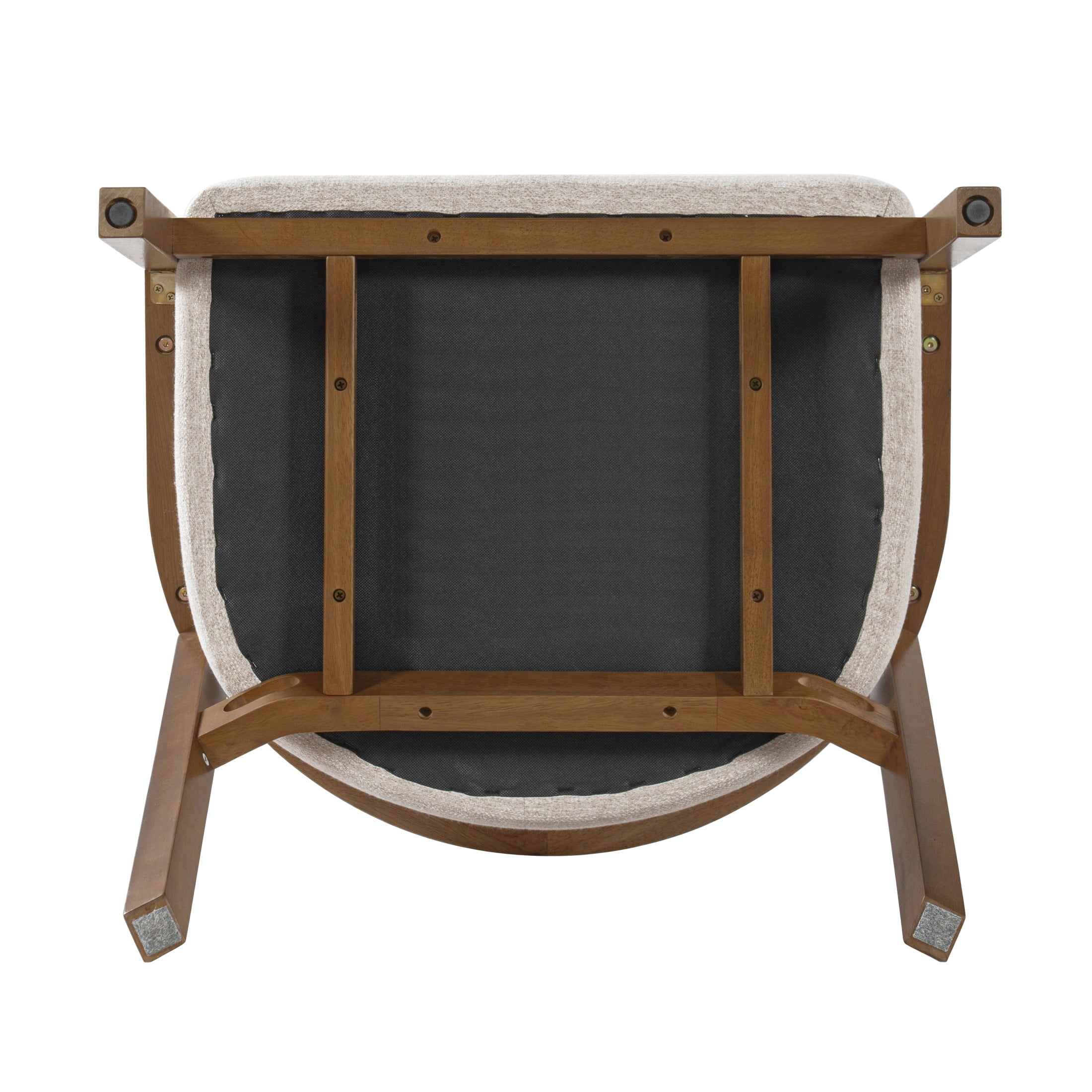 Christopher Knight Home Mid-Century Dining Chairs, Upholstered Seats, Rattan Cane Back, Walnut, Set of 2