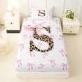 thumbnail image 3 of Erosebridal Girls Letter S Bow Twin Sheet Sets,Cute Bows Chic Cheetah Print Bedding For Girls Teens 3pcs, 3 of 6