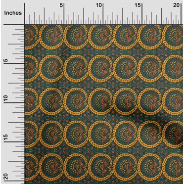 oneOone Organic Cotton Poplin Twill Fabric Floral & Paisley Block Fabric Prints By Yard 42 Inch Wide