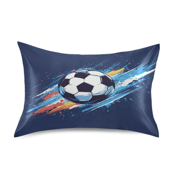 Satin Pillowcase Soft and Smooth Pillow Case for Hair and Skin Soccer Ball in Space