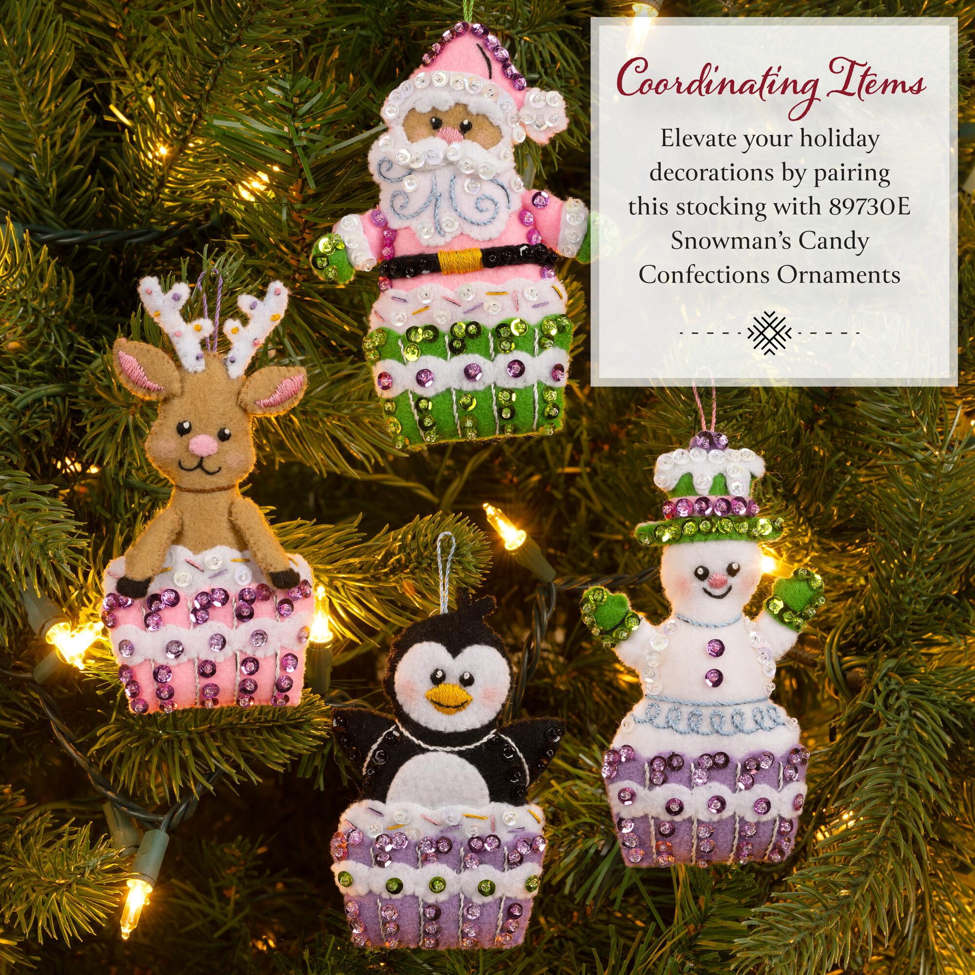 Bucilla Snowman's Candy Confections 18 in Multicolor Felt Stocking Kit