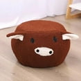 thumbnail image 6 of Animal Footstool Portable with Soft Padded Cushion for Living Room Home Gift Brown Pig, 6 of 8