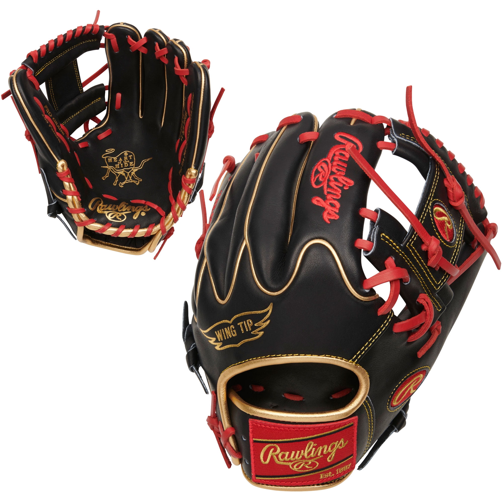 red and black rawlings glove