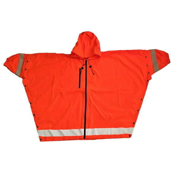 Brella 20K Waterproof Rain Jacket Orange ANSI 107 Reflective Stripe Unisex