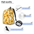 thumbnail image 4 of Naloa White Marble Pattern Sunflower Canvas Backpack for Men Women Rucksack Casual Travel Daypack College Tote Satchel Bookbag for Teens-Medium, 4 of 7