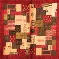 thumbnail image 1 of Ahgly Company Indoor Square Abstract Orange Contemporary Area Rugs, 4' Square, 1 of 1