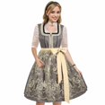 thumbnail image 2 of Women Midi Red Traditional Dress Women Dirndl Dress With Dirndl Apron For Oktoberfest, 2 of 9